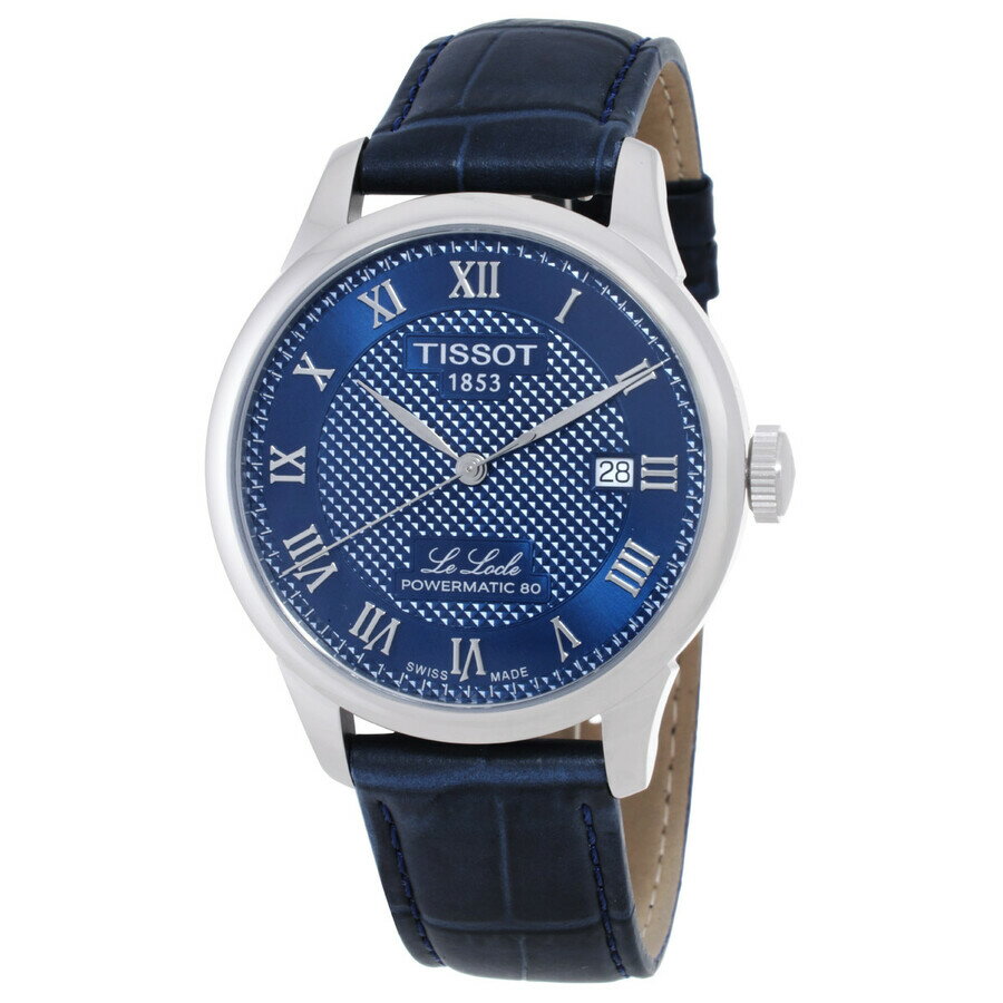 Tissot Le Locle 腕時計 メンズ 自動巻き ブルー文字盤 レザーベルト アナログ デイト表示