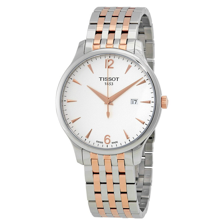 Tissot Tradition メンズ 腕時計 クォーツ シルバー文字盤 ツートンカラー ステンレススチールベルト デイト表示