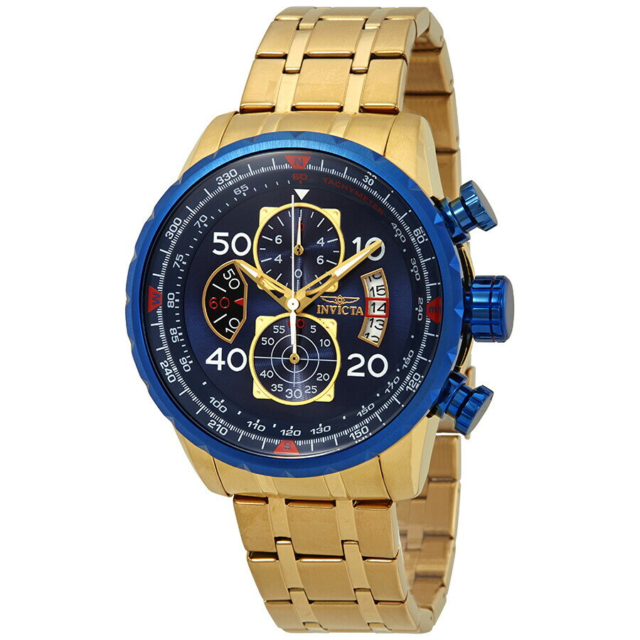 Invicta����ӥ��� Aviator �����Υ���� �֥롼 ������� 18K ������ɥץ졼�� ��� �ӻ��� 19173