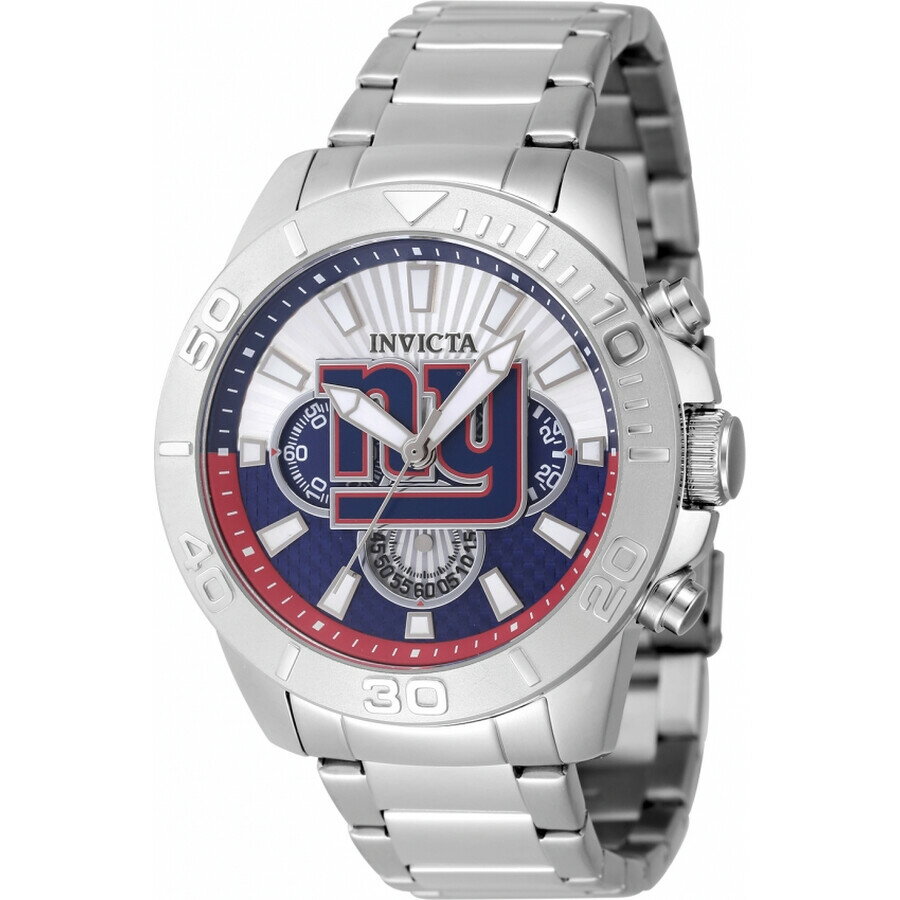 F, H, W - Invictaインビクタ NFL ニューヨーク ジャイアンツ クロノグラフ GMT クォーツ メンズ 腕時計 47938