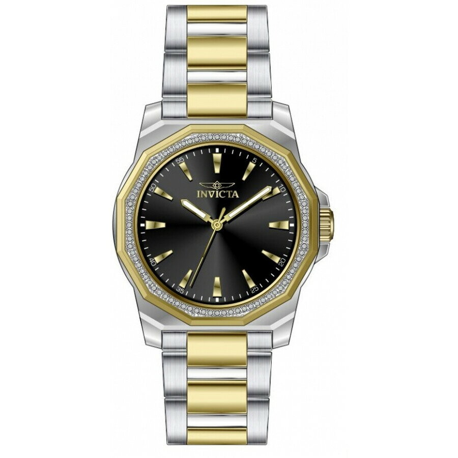 商品説明 主な機能/スペック・ケース素材：シルバートーンとゴールドのステンレススチール・ブレスレット：ツートーン（ゴールドとシルバートーン）ステンレススチール・ベゼル：ホワイトクリスタル固定ベゼル・文字盤：ブラック、ゴールドトーンの針とイン...