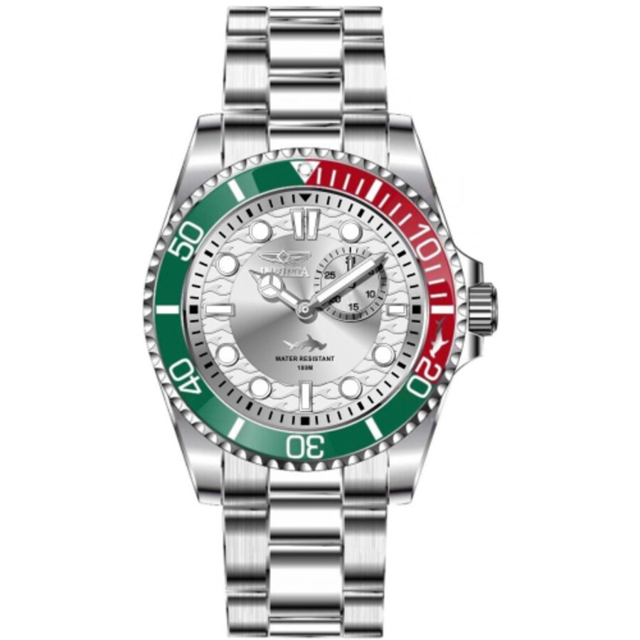 B, C, D, G, J, L, S, T, Z - Invictaインビクタ Pro Diver クォーツ シルバー ダイヤル メンズ ウォッチ 49276