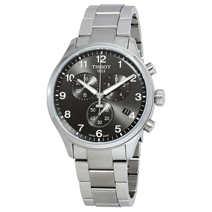 Rakuten - Tissot Chrono XL メンズ 腕時計 クォーツ ブラック文字盤 ステンレススチールベルト 45mm