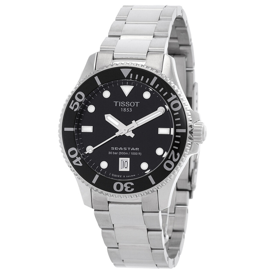 Tissot Seastar 1000 腕時計 ユニセックス クォーツ ブラック文字盤 ステンレススチール 36mm