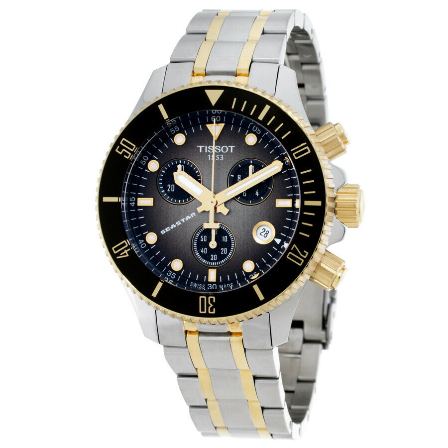 樂天商城 - Tissot メンズ 腕時計 Seastar 1000 クロノグラフ クォーツ グレー文字盤 コンビカラー ステンレス