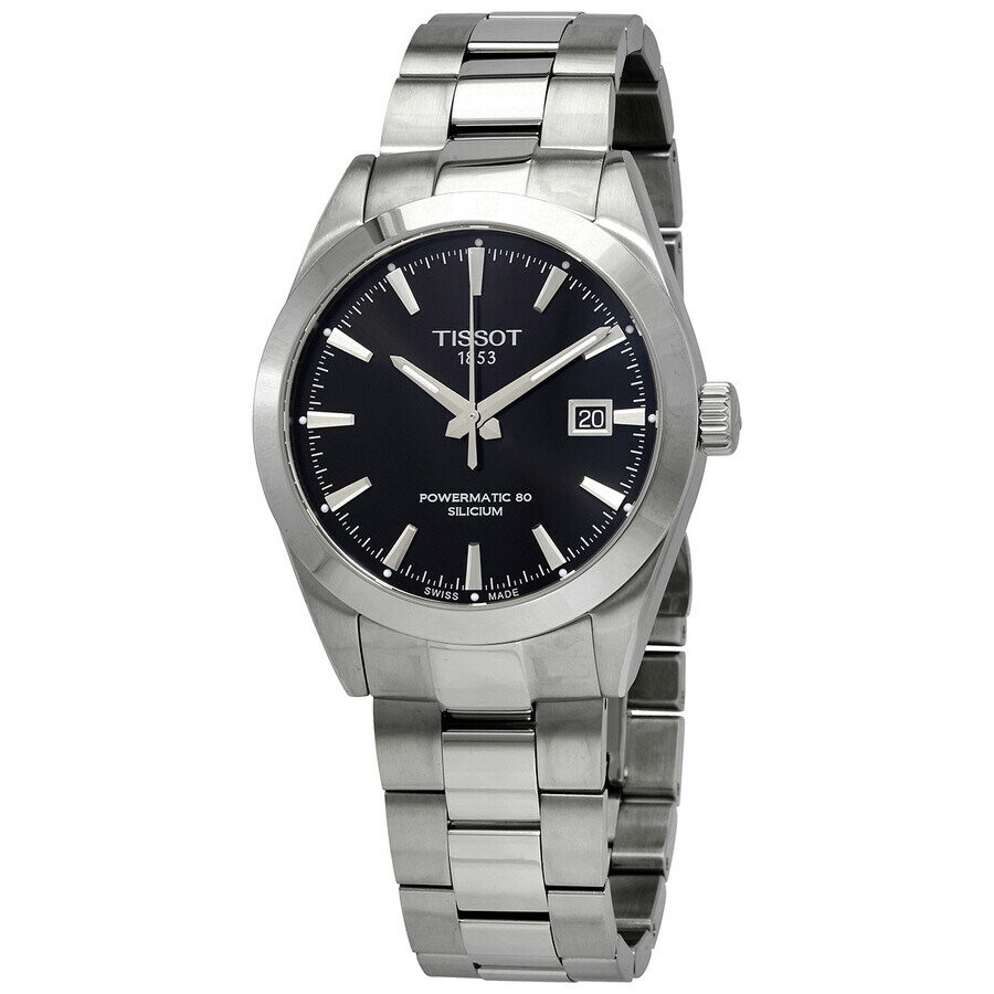 Tissot Gentleman Powermatic 80 腕時計 メンズ 自動巻き ブラック文字盤 ステンレススチール