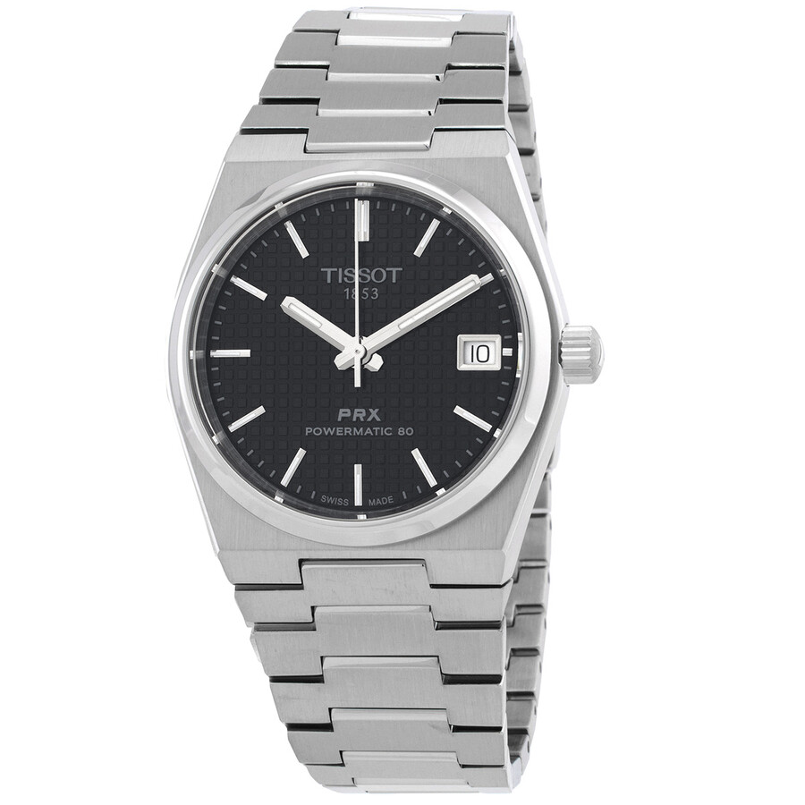 Tissot PRX Powermatic 80 腕時計 メンズ レディース ユニセックス 自動巻き ブラック文字盤 シルバー