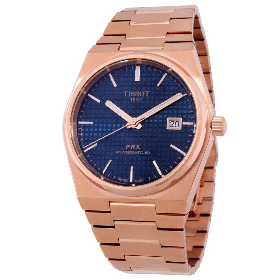 Tissot PRX 自動巻き メンズ 腕時計 ローズゴールドカラー ブルー文字盤 40mm
