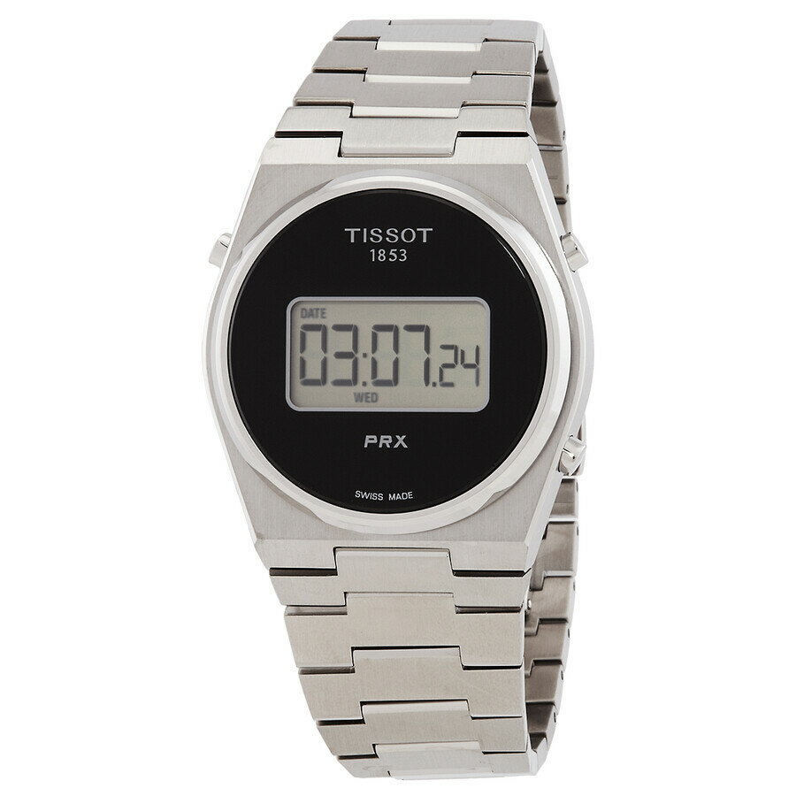 Rakuten - Tissot PRX デジタル 腕時計 メンズ クォーツ ブラック文字盤 ステンレススチール シルバー