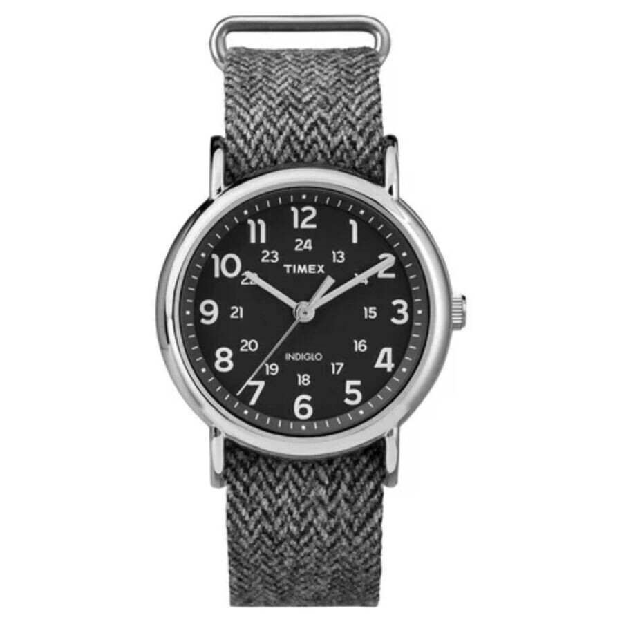 Other - Timex Weekender 腕時計 メンズ レディース ユニセックス クォーツ ブラック文字盤 ヘリンボーン柄ストラップ