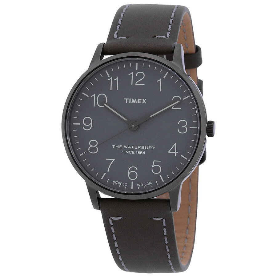 Timex Waterbury Classic 腕時計 メンズ レディース ユニセックス クォーツ グレー文字盤 レザーベルト