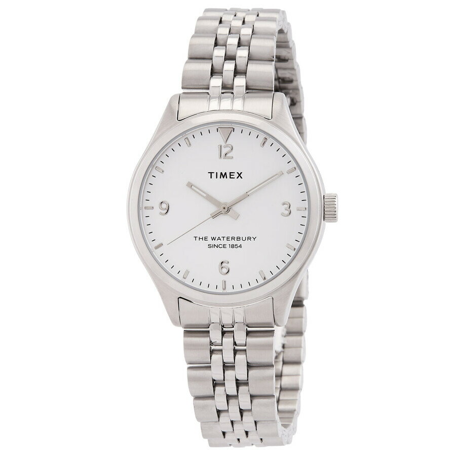 Timex Waterbury Traditional レディース 腕時計 クォーツ シルバー ステンレス ホワイト文字盤