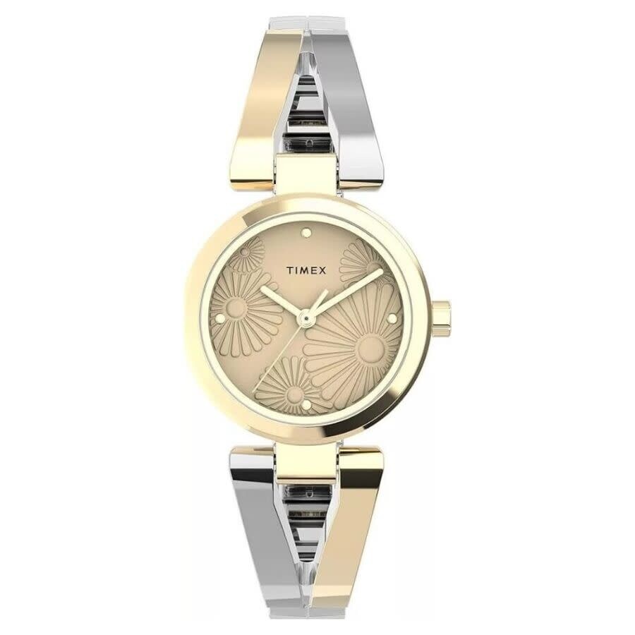 Rakuten - Timex Main Street レディース 腕時計 クォーツ シャンパン文字盤 ゴールド シルバー コンビカラー バングルブレス