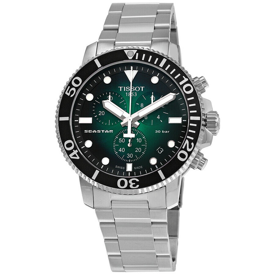 Tissotティソ シースター クロノグラフ クォーツ グリーンダイヤル メンズウォッチ T120.417.11.091.01