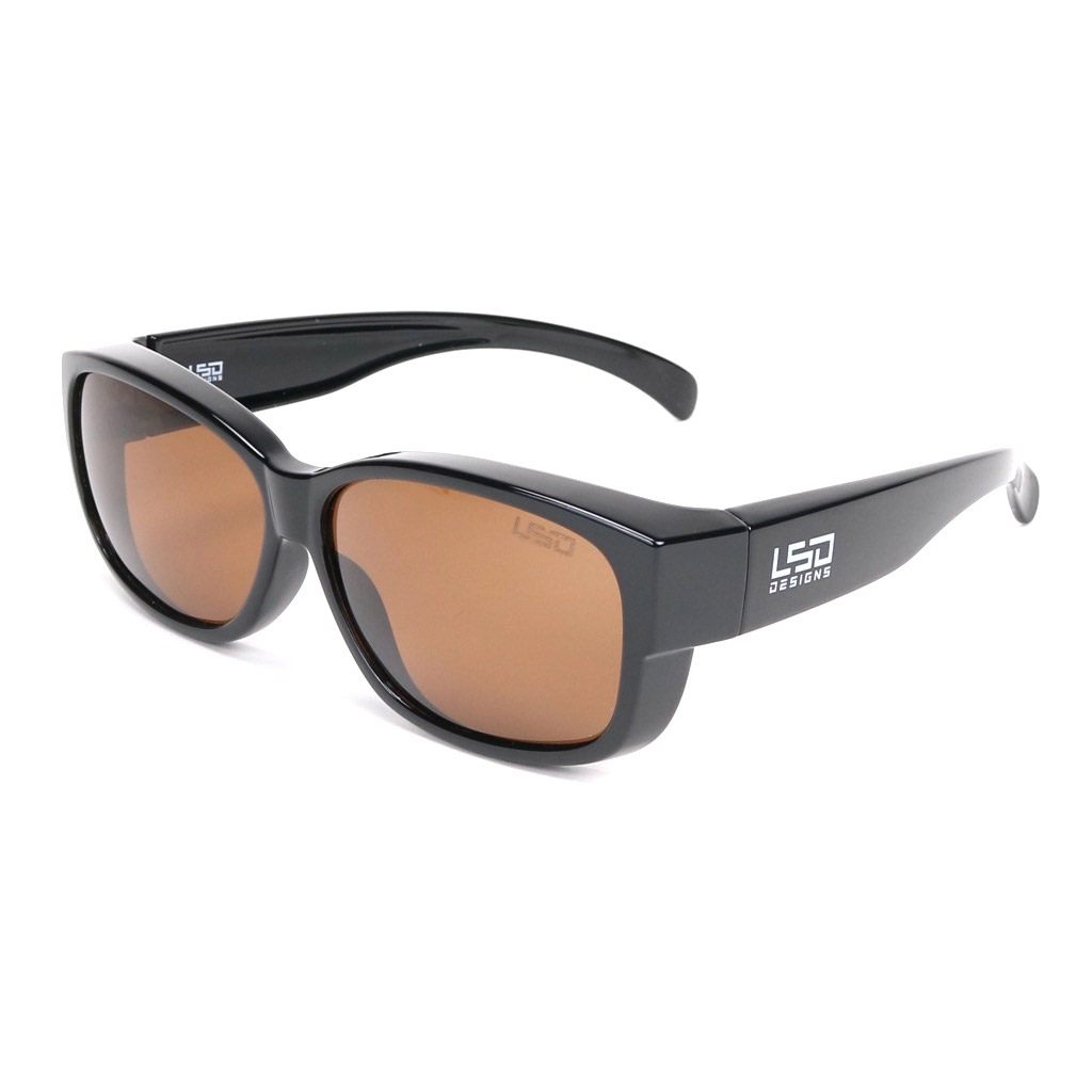 ●LSDデザイン　偏光サングラス オーバーグラスType2 ピアノブラック／ダークブラウン