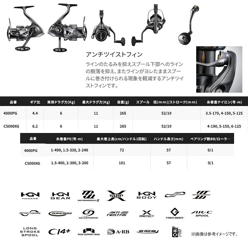 ●シマノ　24 ツインパワー 4000PG（046857） 【まとめ送料割】 2