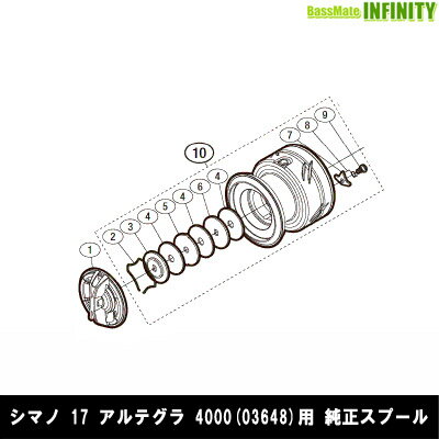 ●シマノ　17 アルテグラ 4000 (036483)用 純正標準スプール (パーツ品番1028E)　【キャンセル及び返品不可商品】 【まとめ送料割】