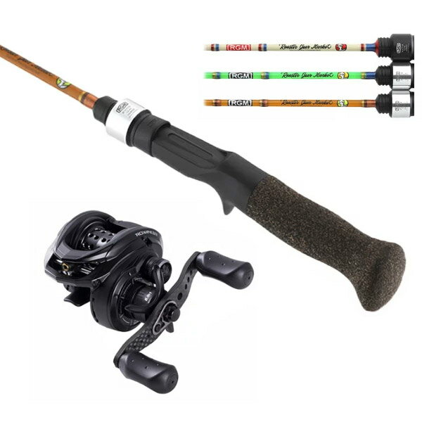 【トラウト(管理釣り場)入門セット】ジャッカル RGM ルースターギアマーケット　SPEC.T／135B (ベイトモデル)＋アブガルシア　ロキサーニ BF8-L (左ハンドル)のサムネイル
