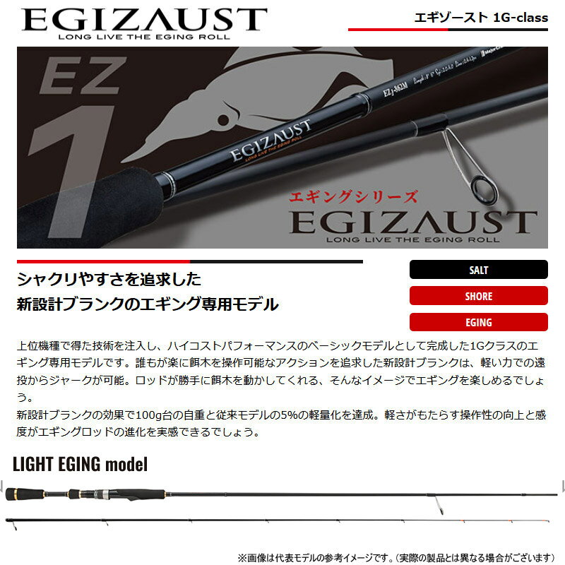 【エギ（餌木蔵）1個プレゼント】【エギング入門セット】●メジャークラフト　エギゾースト 1G EZ1-S832UL＋ダイワ　24 レブロス LT2500S-DH