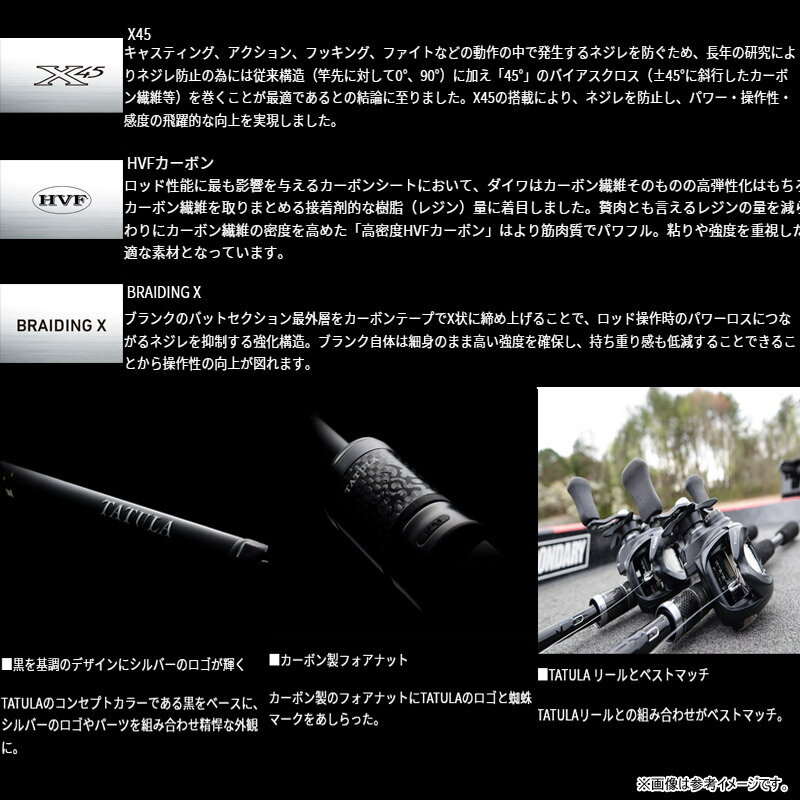 【バス釣り(ベイト)入門セット】●ダイワ　タトゥーラ XT 6102MRB （ベイトモデル）＋ダイワ　24 バスX 100HL (左ハンドル)