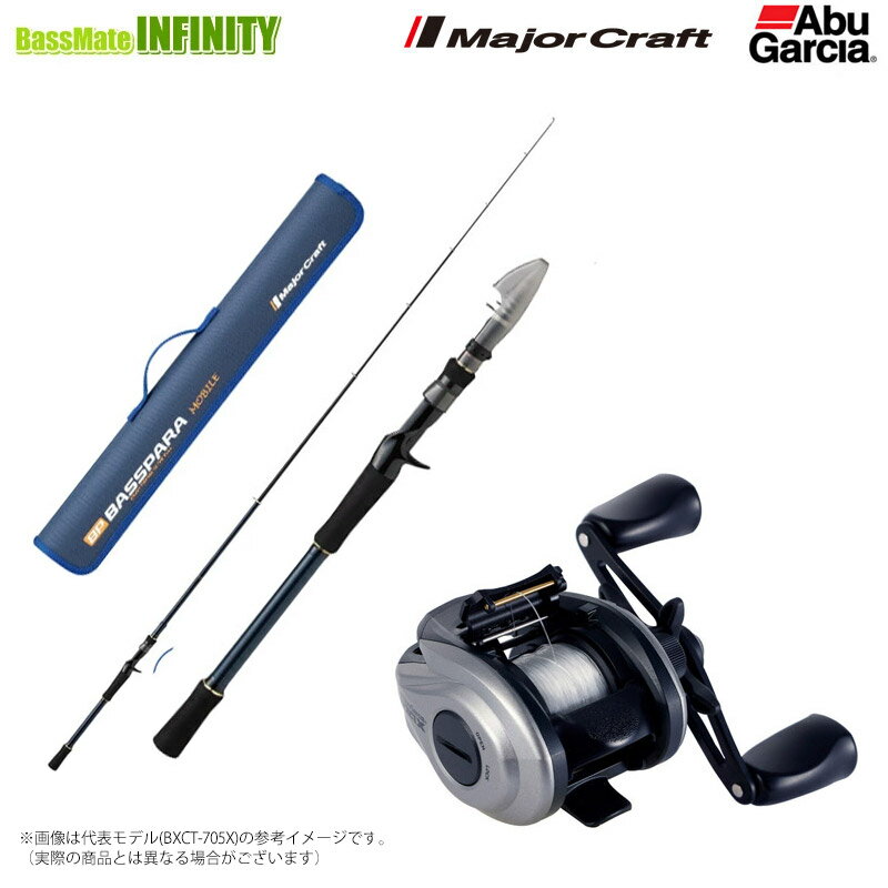 【ナイロン3号(110m)糸付き】【バス釣り入門セット】●メジャークラフト バスパラ BXCT-665M(振出)＋Abu MAX X EZCAST 【まとめ送料割】