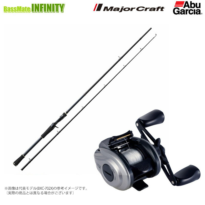 【ナイロン3号(110m)糸付き】【バス釣り入門セット】●メジャークラフト バスパラ BXC-692MH(2ピース)＋Abu MAX X EZCAST