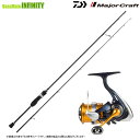 【アジング入門セット】【今ならパラワーム1点プレゼント】●メジャークラフト 鯵道 アジドウ 1G AD1-S622L+ダイワ 24 レブロス LT2000S