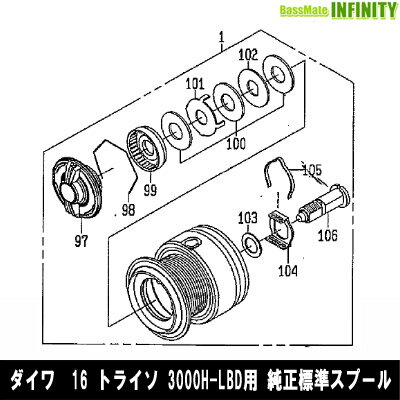 ●ダイワ 16 トライソ 3000H-LBD(4960652089180)用 純正標準スプール (部品コード128A67) 【キャンセル及び返品不可商品】 【まとめ送料割】