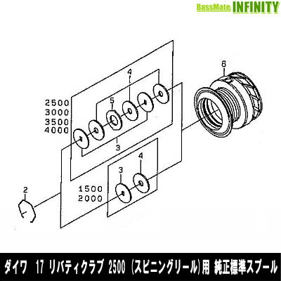 ●ダイワ 17 リバティクラブ 2500(4960652094078)用 純正標準スプール (部品コード128B06) 【キャンセル及び返品不可商品】 【まとめ送料割】