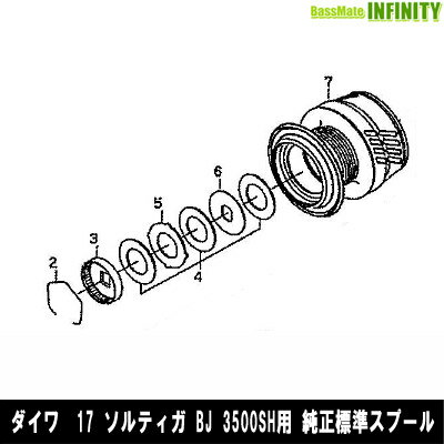 ●ダイワ 17 ソルティガ BJ 3500SH(4960652093217)用 純正標準スプール (部品コード128B01) 【キャンセル及び返品不可商品】 【まとめ送料割】