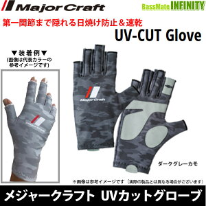 ●メジャークラフト　UVカットグローブ(サマーグローブ) ダークグレーカモ (M-LL) 【メール便配送可】 【まとめ送料割】【23sa】