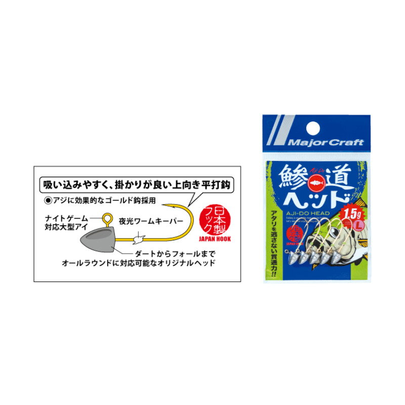 ●メジャークラフト　鯵道 アジドウ ヘッド 豆アジ AD-HEAD 【メール便配送可】 【まとめ送料割】