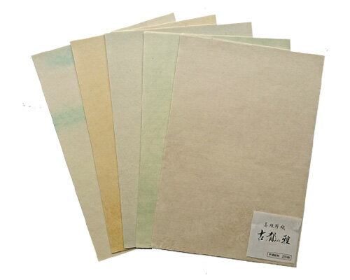 【半懐紙・半紙判】『古都の雅』練習用 料紙 加工紙 柄入 50枚 かな 仮名 書道用品