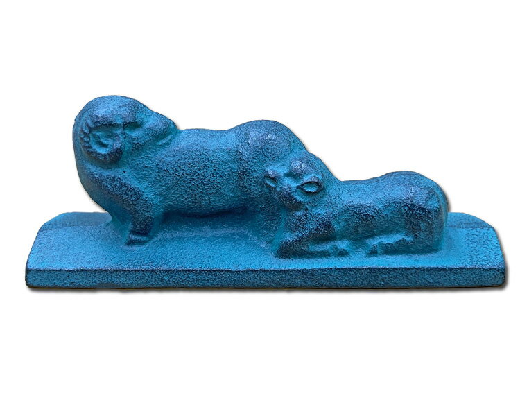 【在庫処分】 干支文鎮『未』羊 緑 ペーパーウェイト ギフト 贈り物 お買い得 セール 書道用品