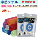 冷感タオル瞬冷 スポーツ タオル アイス 速乾 軽量 ひんやりタオル暑さ対策 熱中症対策 アウトドア 2枚入り (冷感タオル)