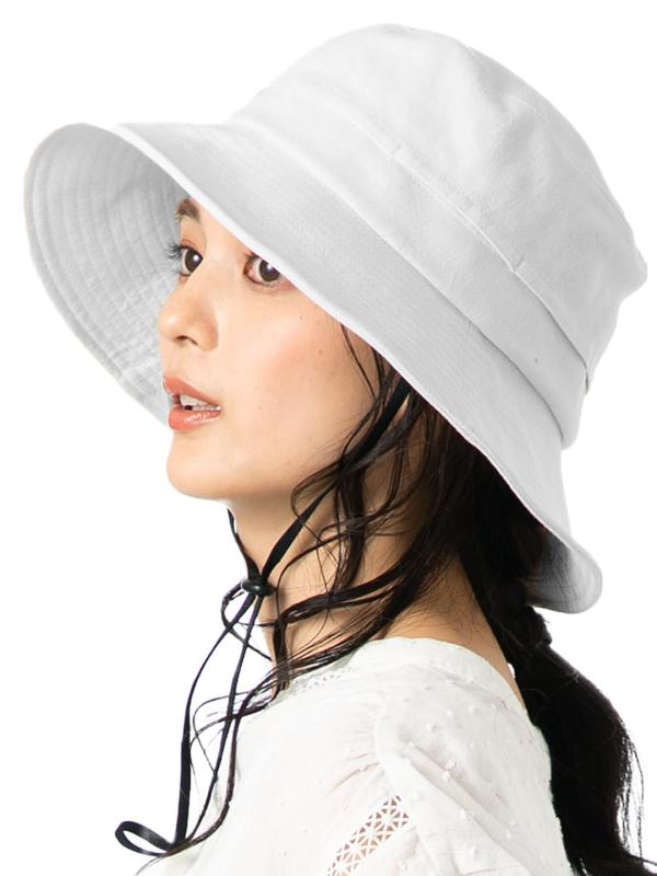  帽子 レディース UVカット 大きいサイズ サファリハット つば広 紫外線対策 取り外せるあご紐 洗える 小顔