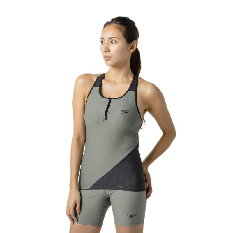 Speedo(スピード) フィットネス水着 Active Hexagon Long Top アクティブヘキサゴンロングトップ レデ..