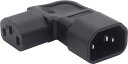 オーディオファン 3ピン 変換コネクタ L字 右向き 3ピン メス (IEC 60320 C13) ⇔ 3ピン オス (IEC 60320 C14)【アングルC】