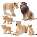 TOYMANY 6PCSライオンフィギュアセット 野生動物フィギュア 動物モデル 親子 家庭 リアルな動物模型 人気動物 おもちゃ 玩具 誕生日プレゼント クリ...