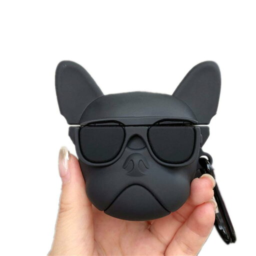 AirPodsPRO AirPods 用 ケース カバー エアポッドケース マスコット かわいい ワイヤレス充電モデルも対応 犬 キャラクター カラビナ付き (ブラック, AirPods Pro) AirPodsPRO AirPods 用 ケース カバー エアポッドケース マスコット かわいい ワイヤレス充電モデルも対応 犬 キャラクター カラビナ付き (ブラック, AirPods Pro)