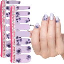 INCOCO 「気品」 (Kihin) インココ ネイルシール 硬化不要 貼るだけ ネイル パープル 花柄 張るだけ マニキュア 速乾 フットネイル ペディキュア セルフネイル