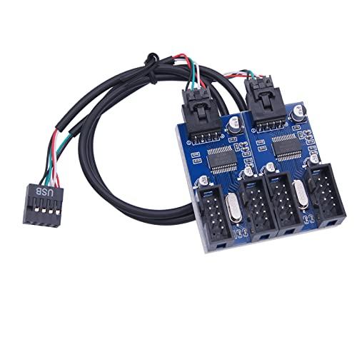 マザーボード 9ピン USB 1 → 4 ポート 増設 変換 アダプター ケーブル USB 2.0 ヘッダー 拡張 マザーボード 9ピン USB 1 → 4 ポート 増設 変換 アダプター ケーブル USB 2.0 ヘッダー 拡張