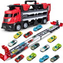 YongnKids トラック おもちゃ 大型トレーラー おもちゃ 車 建設車両 セット ミニカー 収納車 カタパルト式 レール 大きいサイズ 男の子 おもちゃ ...