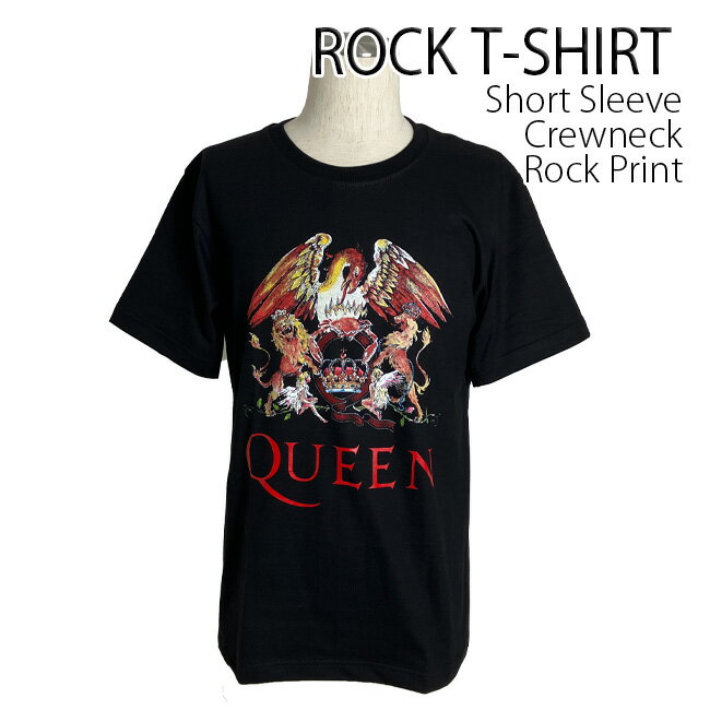 Queen Tシャツ クイーン Logo 半袖 ロックTシャツ バンドTシャツ メンズ レディース かっこいい バンT ロックT バンドT ダンス ロック パンク 大きいサイズ 綿 黒 白 ブラック ホワイト M L XL 春 夏 おしゃれ Tシャツ バンド ファッション