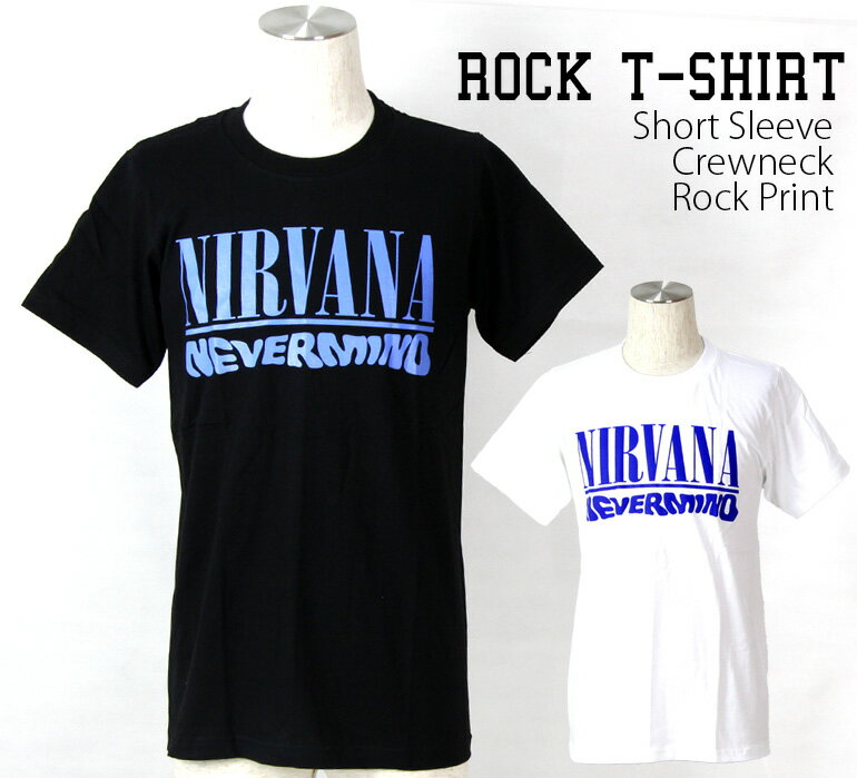 Nirvana Tシャツ ニルヴァーナ ロックTシャツ バンドTシャツ ニルバーナ Never Mind 半袖 メンズ レディース かっこいい バンT ロックT バンドT ダンス ロック パンク 大きいサイズ 綿 黒 白 ブラック ホワイト M L XL 春 夏 おしゃれ Tシャツ ファッション