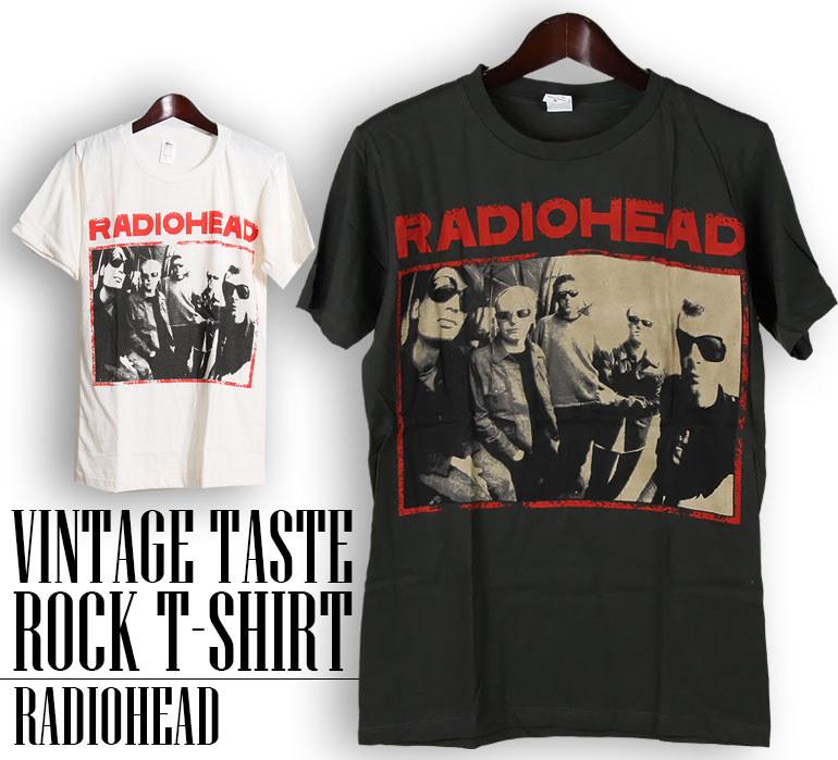 ヴィンテージ風 Radiohead Tシャツ レディオヘッド ロックTシャツ バンドTシャツ 半袖 メンズ レディース かっこいい バンT ロックT バンドT ダンス ロック パンク 大きいサイズ 綿 黒 白 ブラック ホワイト M L XL 2XL 春 夏 おしゃれ Tシャツ ファッション