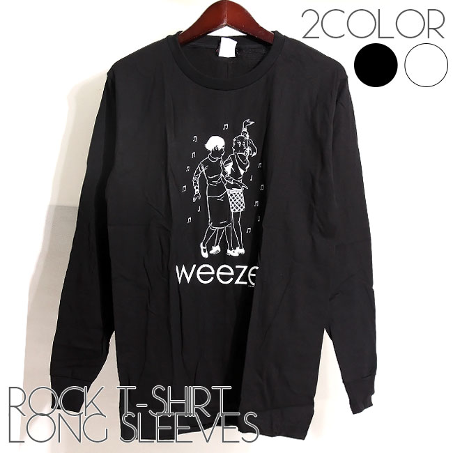 Weezer ロング Tシャツ ウィーザー Dancing Girls 長袖 ロンT ロックTシャツ バンドTシャツ メンズ レディース ロックT バンドT バンT ロゴ バンド ロゴT ダンス ミュージック ファッション ブラック ホワイト 黒 白 大きいサイズ M L XL 2XL コットン 綿 100 春 秋 冬