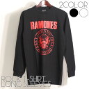 楽天batagoras長袖 Ramones ロング Tシャツ ラモーンズ ロンT ロックTシャツ バンドTシャツ メンズ ユニセックス ロックT バンドT バンT ロゴ バンド ロゴT ダンス ミュージック ファッション ブラック ホワイト 黒 白 大きいサイズ コットン 綿 100％ 春夏 夏物 おしゃれ