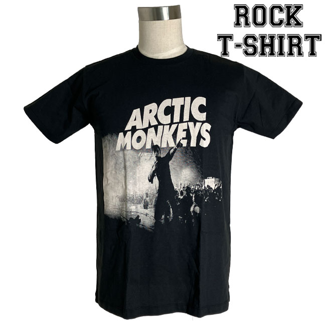 楽天batagorasArctic Monkeys グラフィック Tシャツ アークティック モンキーズ ライブプリント ロックTシャツ バンドTシャツ メンズ レディース ロックT バンドT バンT 衣装 ロゴT ダンス ミュージック ファッション ブラック 黒 M L XL コットン 綿 100％ 春夏 夏物 おしゃれ