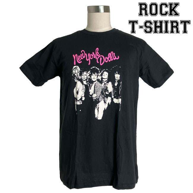 楽天batagorasNew York Dolls グラフィック Tシャツ ニューヨーク ドールズ Trash Photo ロックTシャツ バンドTシャツ メンズ レディース ロックT バンドT バンT 衣装 ロゴT ダンス ミュージック ファッション ブラック 黒 M L XL コットン 綿 100％ 春夏 夏物 おしゃれ